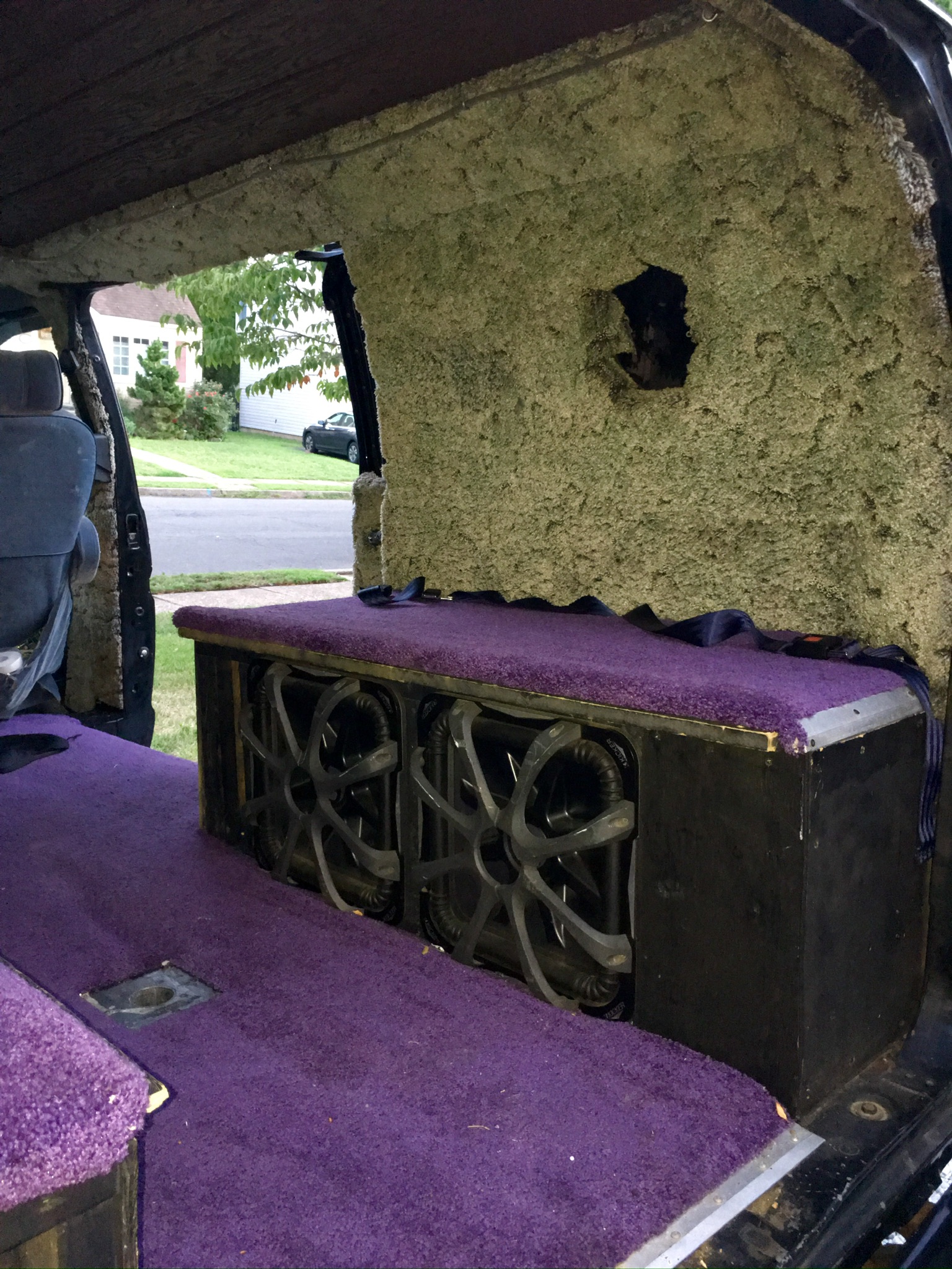 Interior view of the van