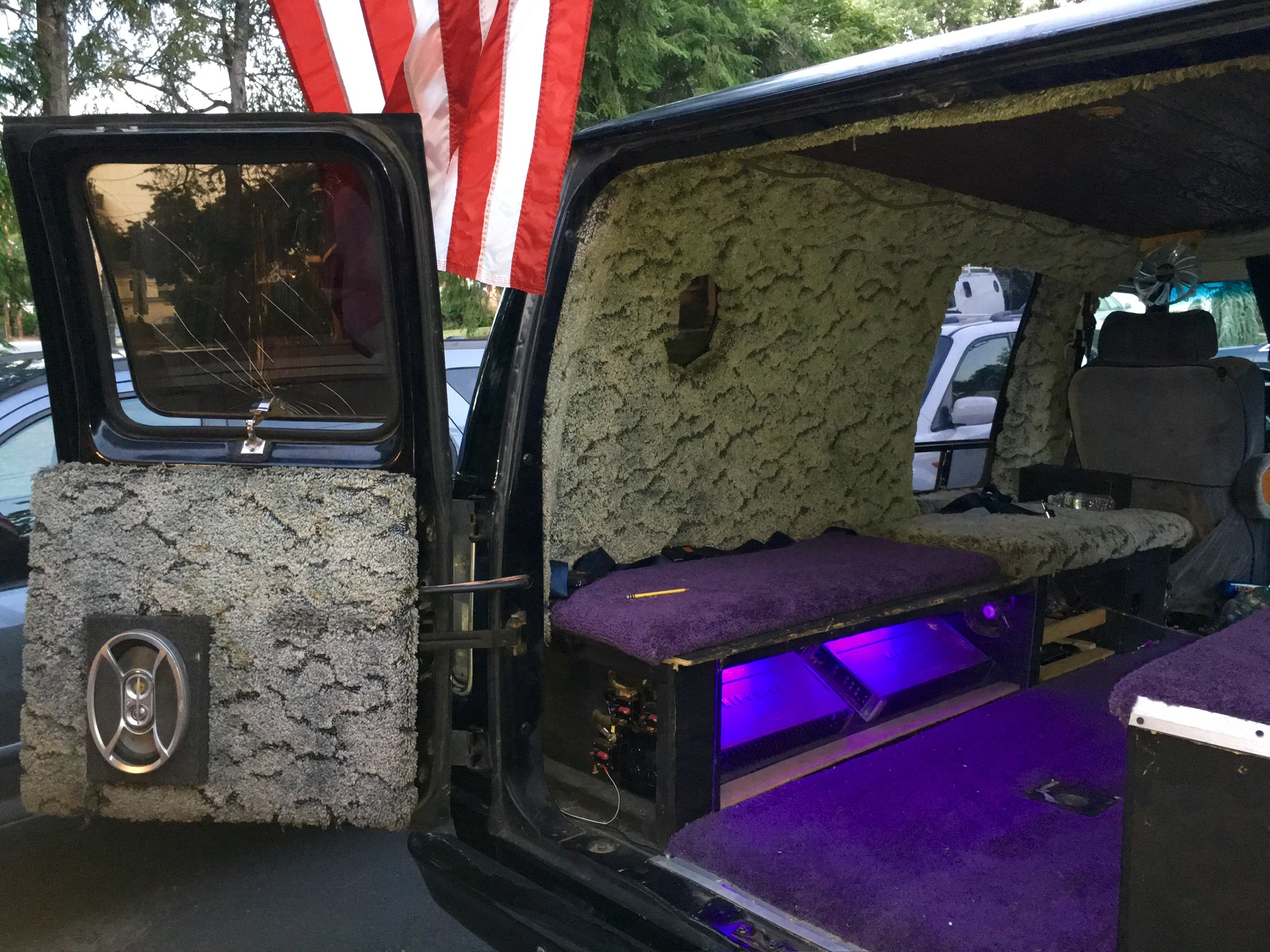 Interior view of the van