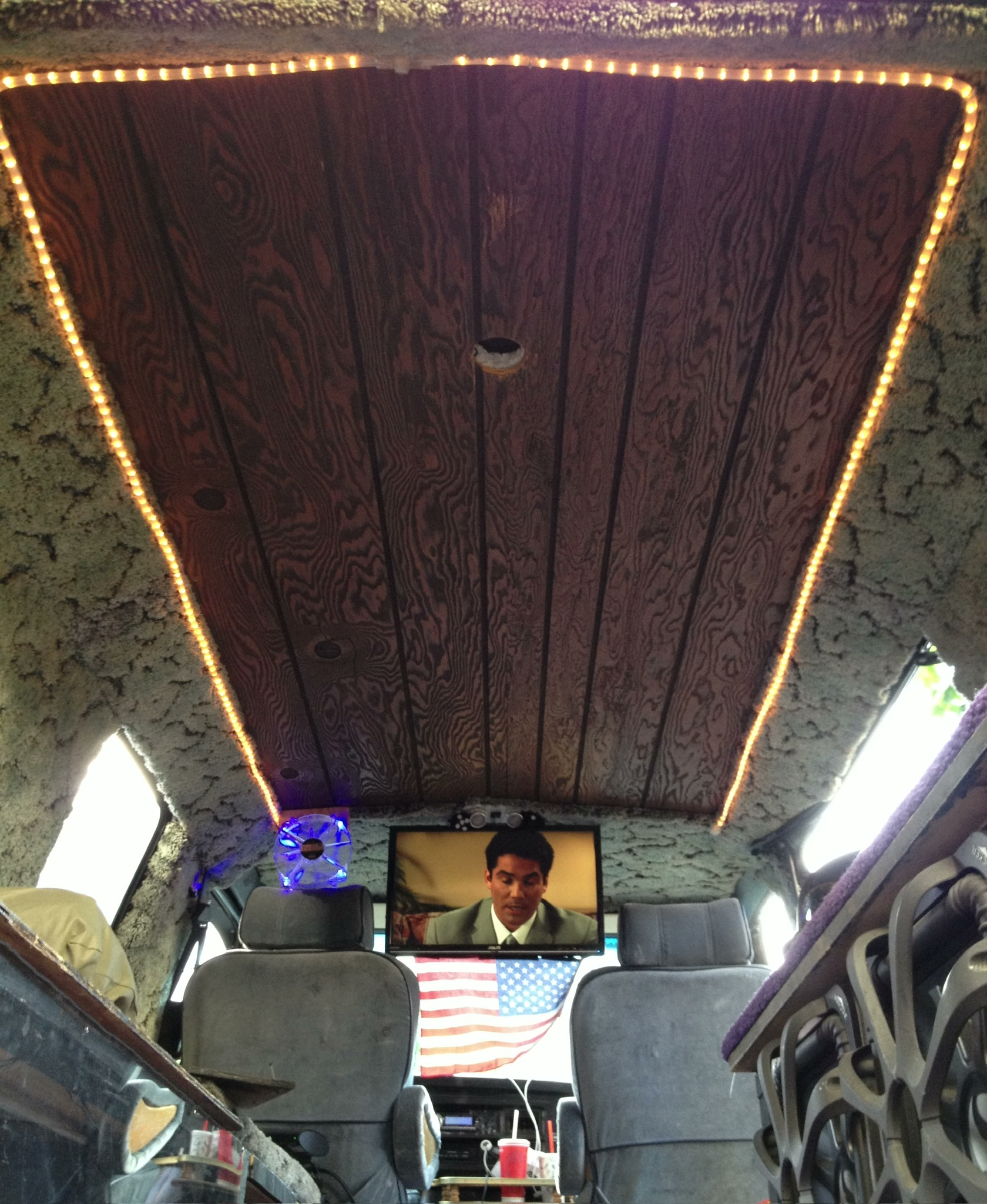 Full interior view of the van